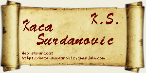 Kaća Surdanović vizit kartica
